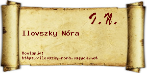 Ilovszky Nóra névjegykártya