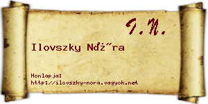 Ilovszky Nóra névjegykártya